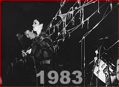 SKELETAL FAMILY playing the Dortmunder Dungeon in Leeds on 1983-12-07, photo courtesy of MICK MERCER